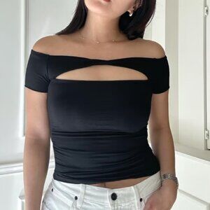 Women’s off the shoulder cut out top